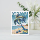 Cambodja Vintage Beroemde Reisplaats Briefkaart (Staand voorkant)