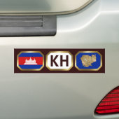 Cambodja Vlag Kaart Code Bumpersticker (Op auto)