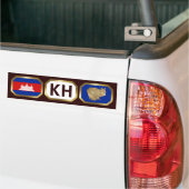 Cambodja Vlag Kaart Code Bumpersticker (Op Truck)