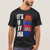 Cambodjaans en Eritrees Mix DNA-vlagwerelderfgoed T-shirt (Voorkant)