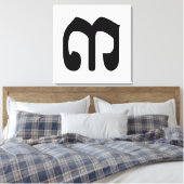 Cambodjaans nummer 3 / Three / ៣ (Bei) Khmer Scrip Canvas Afdruk (Insitu (Slaapkamer))