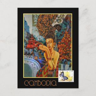 Cambodjaans reizen Briefkaart