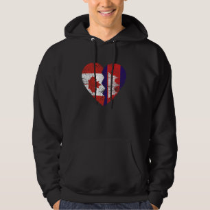 Cambodjaanse Canadese vlaggen Hart Canada Cambodja Hoodie