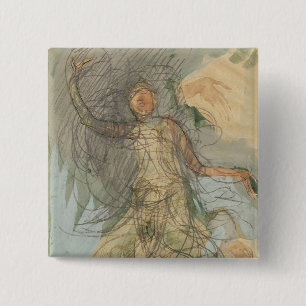 Cambodjaanse danser vierkante button 5,1 cm