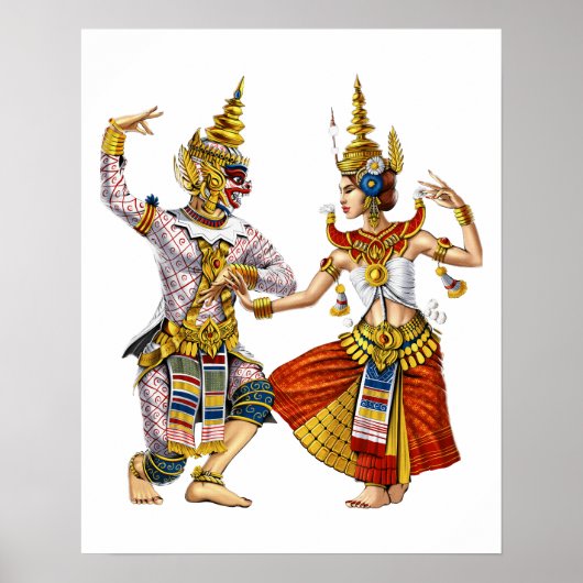 Cambodjaanse Khmer Apsara Dans Poster (Voorkant)