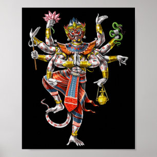 Cambodjaanse Khmer Hanuman Reamker traditionele da Poster