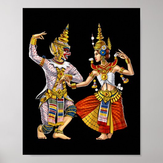 Cambodjaanse Khmer traditionele dans Apsara Cambod Poster (Voorkant)