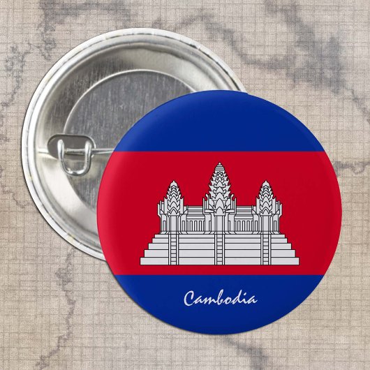 Cambodjaanse knoop, patriottische Cambodjaanse vla Ronde Button 3,2 Cm