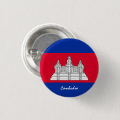 Cambodjaanse knoop, patriottische Cambodjaanse vla Ronde Button 3,2 Cm (Voorkant /achterkant)