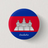 Cambodjaanse knoop, patriottische Cambodjaanse vla Ronde Button 3,2 Cm (Voorkant)