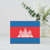 Cambodjaanse vlag briefkaart (Staand voorkant)