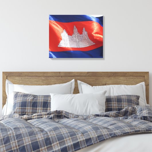 cambodjaanse vlag canvas afdruk (Insitu (Slaapkamer))