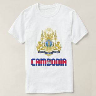 Cambodjaanse vlag en wapenschild t-shirt