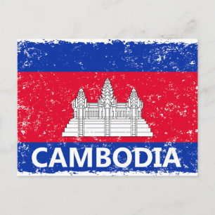 Cambodjaanse vlag feestdagenkaart