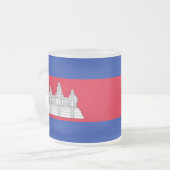 Cambodjaanse vlag matglas koffiemok (Voorkant links)