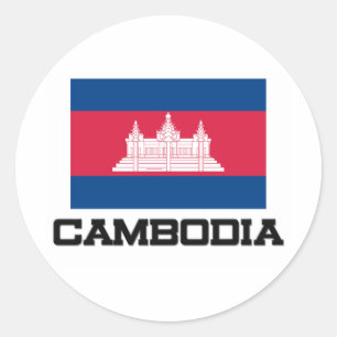 Cambodjaanse vlag ronde sticker