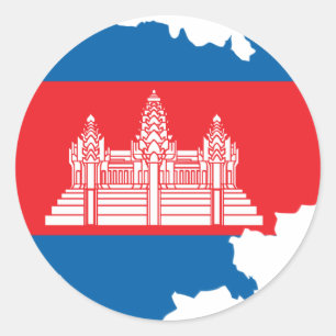 Cambodjaanse vlag ronde sticker