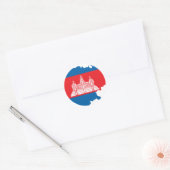 Cambodjaanse vlag ronde sticker (Envelop)