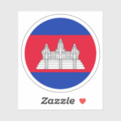 Cambodjaanse vlag Ronde Sticker (Vel)