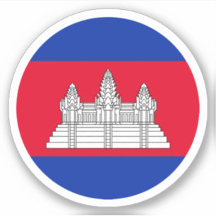 Cambodjaanse vlag Ronde Sticker