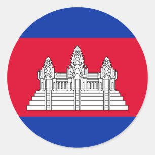 Cambodjaanse vlag ronde sticker