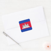 Cambodjaanse vlag vierkante sticker (Envelop)