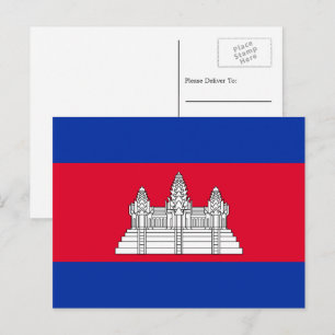 Cambodjaanse vlag, vlag van Cambodja Briefkaart