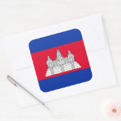Cambodjaanse vlag, vlag van Cambodja Vierkante Sticker (Envelop)