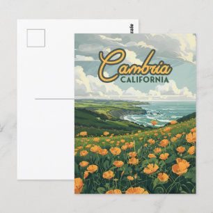 Cambria California Poppies Bloemen Pacifische kust Briefkaart