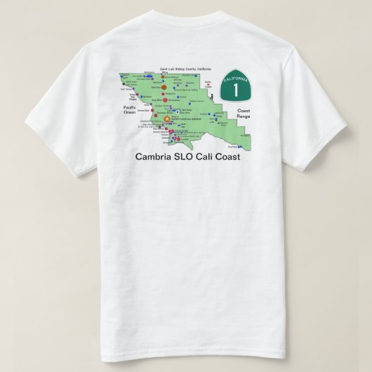 Cambria-kaarten T-shirt (Design achterkant)