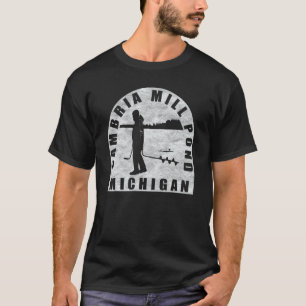 Cambria Mill Pond Ice Vissen Michigan T-shirt