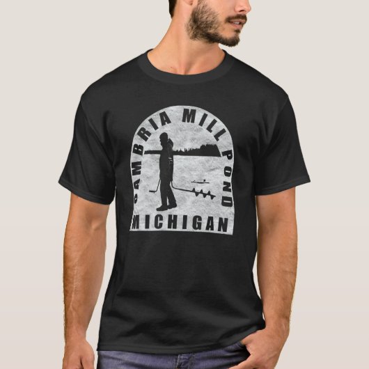 Cambria Mill Pond Ice Vissen Michigan T-shirt (Voorkant)