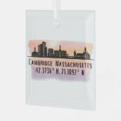 Cambridge MA City Skyline Ornement en verre (Avant gauche)