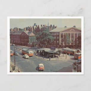 Cambridge MA, Harvard Square, 1960 Retro Vintage Briefkaart