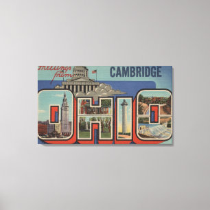 Cambridge, Ohio - Grote letterscènes Canvas Afdruk