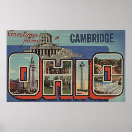 Cambridge, Ohio - Grote letterscènes Poster (Voorkant)