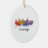 Cambridge skyline in watercolor keramisch ornament (Rechts)