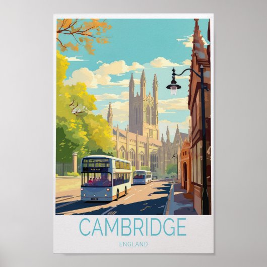 Cambridge Travel Poster - Engeland Wall Art (Voorkant)