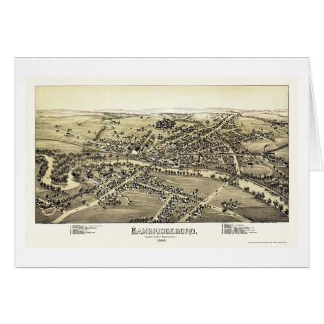 Cambridgeboro, PA Panorama Map - 1895 (Voorkant Horizontaal)