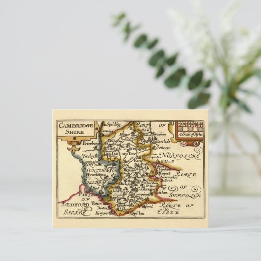 Cambridgeshire Comté Angleterre Ancien Carte Antiq (Debout devant)