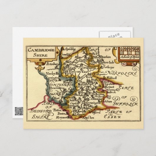 Cambridgeshire Comté Angleterre Ancien Carte Antiq (Devant / Derrière)