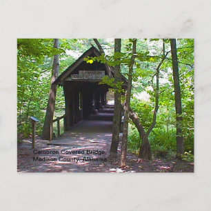 Cambron Overdekte Brug, Madison County, Alabama Briefkaart