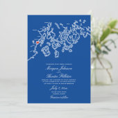 Camden Maine Map Faire-part de mariage - Penobscot (Debout devant)