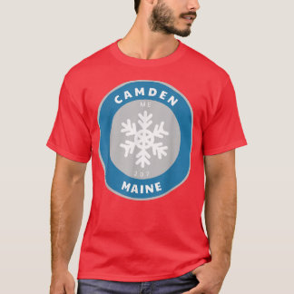 Camden Maine ME Winter Snowflake Badge Souven T-shirt