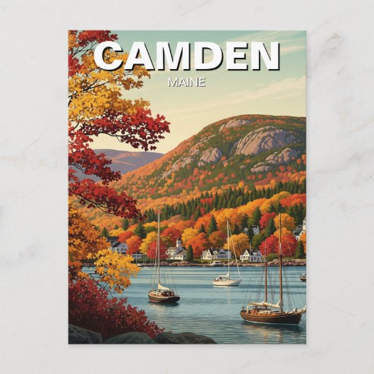 Camden Maine Travel Briefkaart (Voorkant)