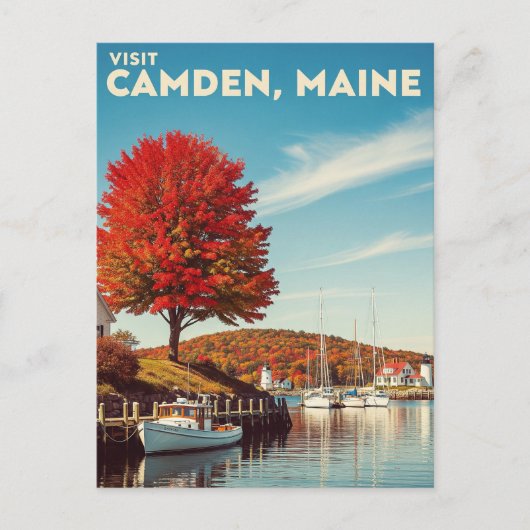 Camden Maine Travel Briefkaart (Voorkant)