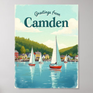 Camden, Maine – Zeilboten & Havens Vintage Poster