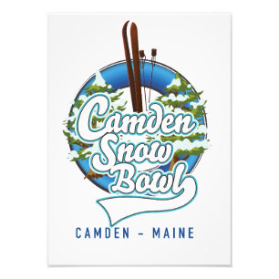 Camden Snow Bowl ski logo. Foto Afdruk