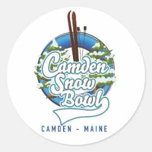 Camden Snow Bowl ski logo. Ronde Sticker
