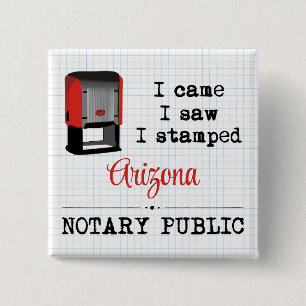 Came Saw Stamped Notional Public Arizona Vierkante Button 5,1 Cm